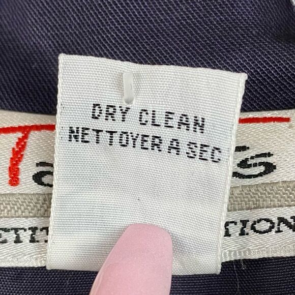 Vintage 80s Talbots 100% Rayon Long Sleeve Belted Shirt Dress Navy 6 - Picture 10 of 12